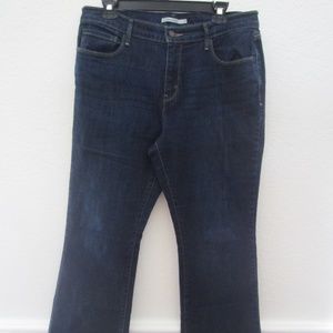 Levi Strauss & Co 515 Bootcut Women's Size 14 5 Pocket Zip Up Dark Blue Jeans -